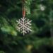 closeup wooden snowflake